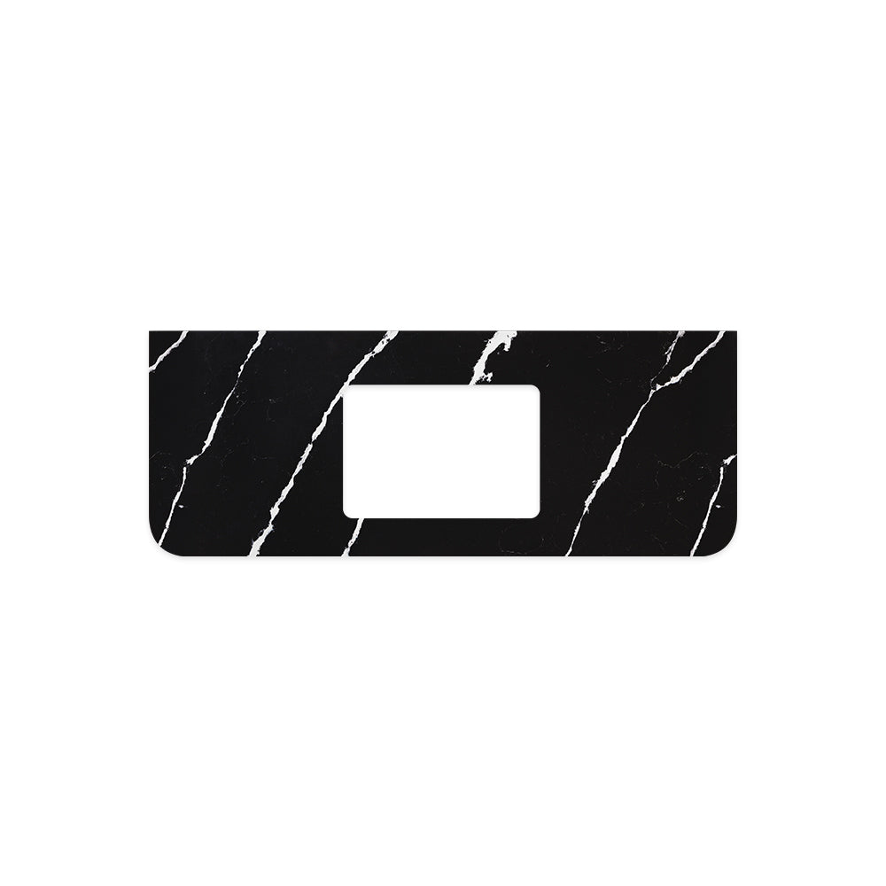 Fienza Curved Undermount Vanity Bench Top 1205x465x20mm (No Taphole) Silica Free Nero Vena 509-158-SF