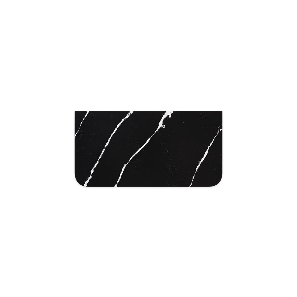 Fienza Nero Vena Curved 900mm Stone Top (No Taphole) Silica Free 509-162-SF