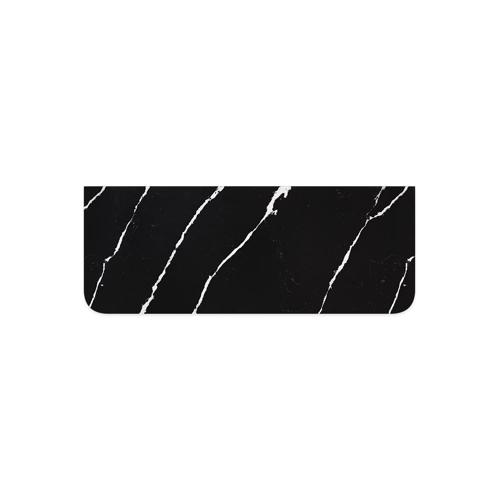 Fienza Nero Vena Curved 1200mm Stone Top (No Taphole) Silica Free 509-163-SF