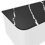 Fienza Nero Vena Curved 900mm Stone Top (No Taphole) Silica Free 509-162-SF