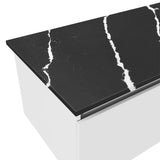 Fienza Nero Vena 600mm Ensuite Size Stone Top (No Taphole) Silica Free 509-150-SF