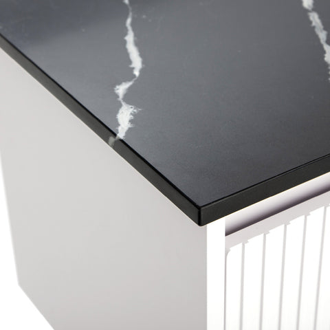 Fienza Nero Vena 900mm Ensuite Size Stone Top (No Taphole) Silica Free 509-152-SF