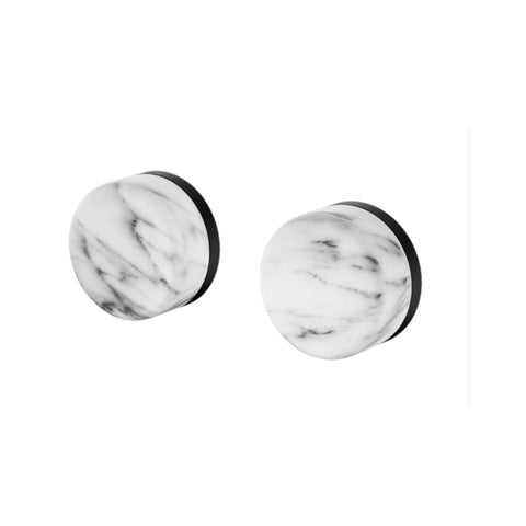 Nero Serenity Wall Top Assembly w/ Arabescato Corchia Handle Matte Black 24D008MB