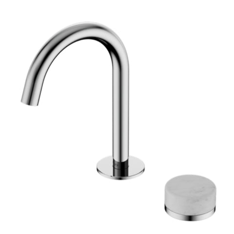 Nero Serenity Progressive Basin Mixer Arc Spout w/ Carrara Handle Chrome 24E031CH