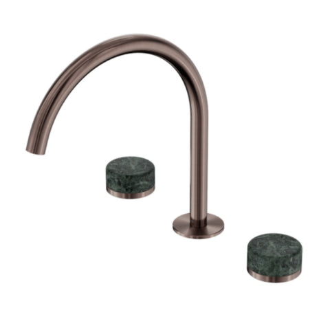 Nero Serenity Bath/Kitchen Set Arc Spout w/ Verde Alpi Handle Brushed Bronze 24D018BZ