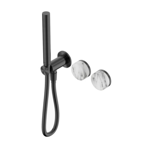 Nero Serenity Progressive Shower System w/ Arabescato Corchia Handle And Slim Shower Gunmetal 24E022GM