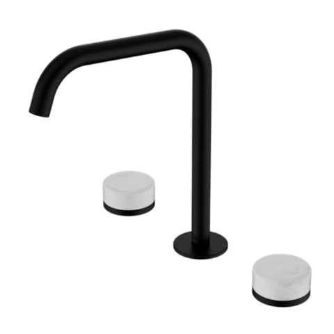 Nero Serenity Bath/Kitchen Set Edge Spout w/ Carrara Handle Matte Black 24D029MB