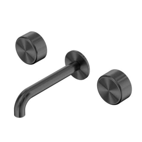 Nero Serenity Wall Basin Set 160mm Spout w/ Metal Handle Gunmetal 24D040GM