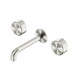 Nero Serenity Wall Basin Set 185mm Spout w/ Metal Handle Brushed Nickel 24D046BN