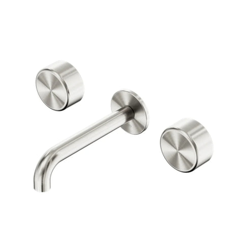 Nero Serenity Wall Basin Set 185mm Spout w/ Metal Handle Brushed Nickel 24D046BN