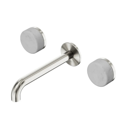 Nero Serenity Wall Basin Set 160mm Spout w/ Carrara Handle Brushed Nickel 24D035BN