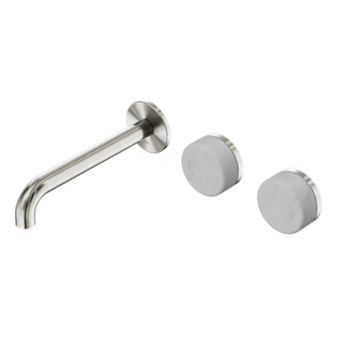 Nero Serenity Wall Basin Set 160mm Offset Spout w/ Carrara Handle Brushed Nickel 24D053BN