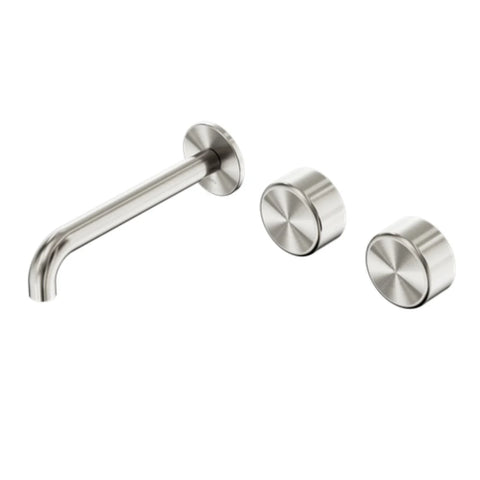 Nero Serenity Wall Basin Set 160mm Offset Spout w/ Metal Handle Brushed Nickel 24D058BN