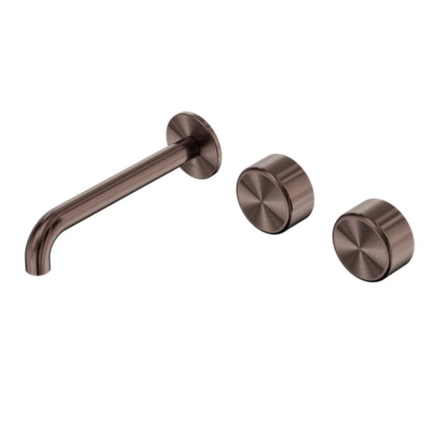 Nero Serenity Wall Basin Set 160mm Offset Spout w/ Metal Handle Brushed Bronze 24D058BZ