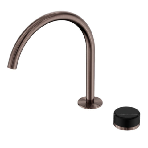 Nero Serenity Progressive Bath/Kitchen Mixer Arc Spout w/ Marquina Black Handle Brushed Bronze 24E134BZ