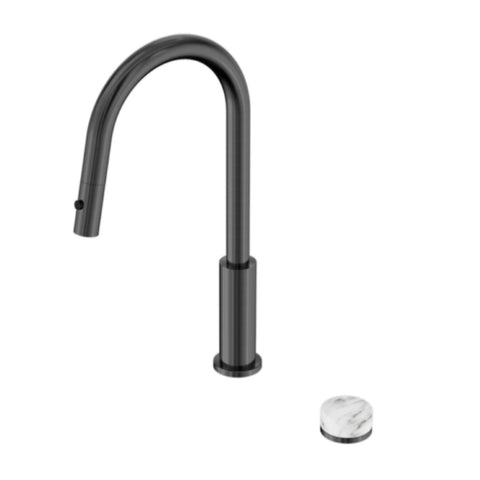 Nero Serenity Progressive Pull Out kitchen Set w/ Arabescato Corchia Handle Gunmetal 24E058GM