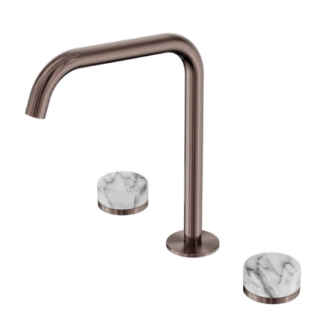 Nero Serenity Bath/Kitchen Set Edge Spout w/ Arabescato Corchia Handle Brushed Bronze 24D032BZ