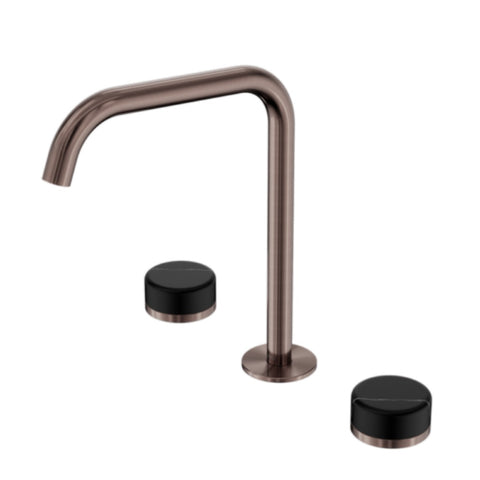 Nero Serenity Bath/Kitchen Set Edge Spout w/ Marquina Black Handle Brushed Bronze 24D120BZ