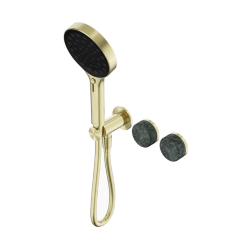 Nero Serenity Progressive Shower System w/ Verde Alpi Handle And Serenity Hand Shower Brushed Gold 24E026BG