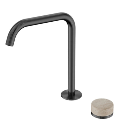 Nero Serenity Progressive Bath/Kitchen Mixer Edge Spout w/ Rome Travertine Handle Gunmetal 24E051GM