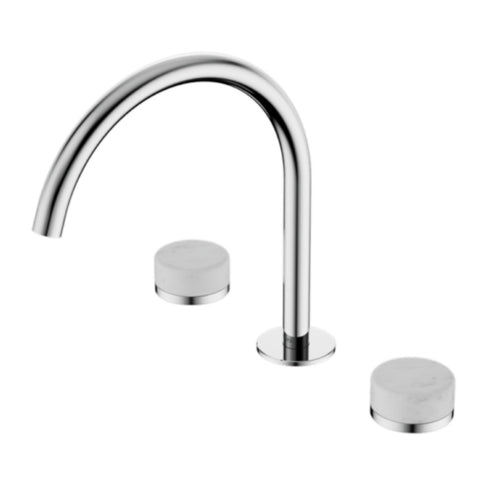 Nero Serenity Bath/Kitchen Set Arc Spout w/ Carrara Handle Chrome 24D017CH