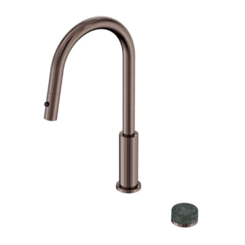 Nero Serenity Progressive Pull Out kitchen Set w/ Verde Alpi Handle Brushed Bronze 24E056BZ