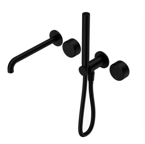 Nero Serenity Progressive Shower System w/ Spout w/ Metal Handle And Slim Shower Matte Black 24E012MB