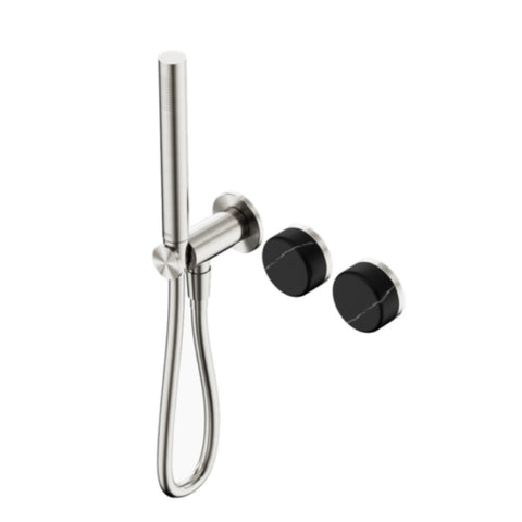 Nero Serenity Progressive Shower System w/ Marquina Black Handle And Slim Shower Brushed Nickel 24E131BN