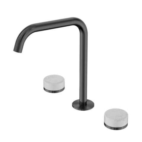 Nero Serenity Bath/Kitchen Set Edge Spout w/ Carrara Handle Gunmetal 24D029GM