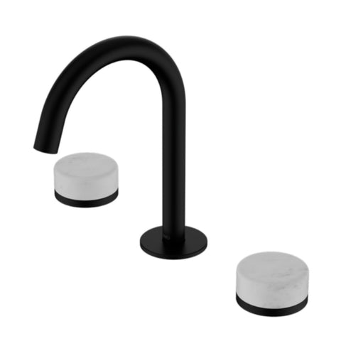 Nero Serenity Basin Set Arc Spout w/ Carrara Handle Matte Black 24D011MB