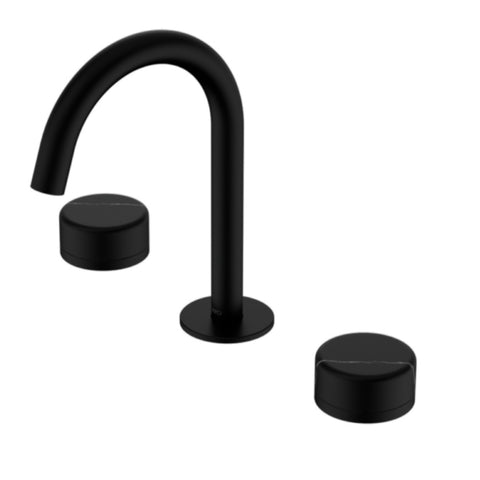 Nero Serenity Basin Set Arc Spout w/ Marquina Black Handle Matte Black 24D117MB
