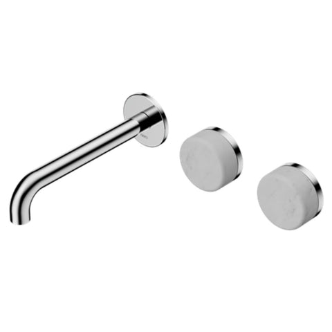 Nero Serenity Wall Basin Set 185mm Offset Spout w/ Carrara Handle Chrome 24D059CH