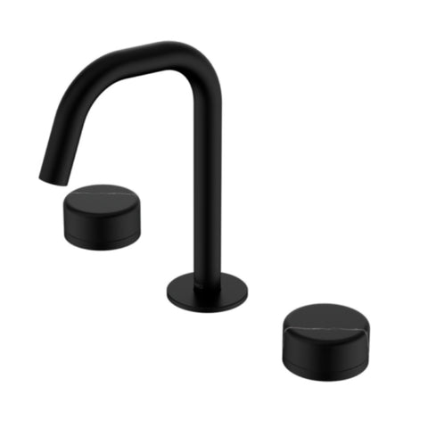 Nero Serenity Basin Set Edge Spout w/ Marquina Black Handle Matte Black 24D119MB
