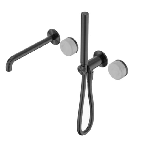 Nero Serenity Progressive Shower System w/ Spout w/ Carrara Handle And Slim Shower Gunmetal 24E007GM
