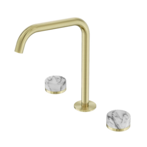 Nero Serenity Bath/Kitchen Set Edge Spout w/ Arabescato Corchia Handle Brushed Gold 24D032BG