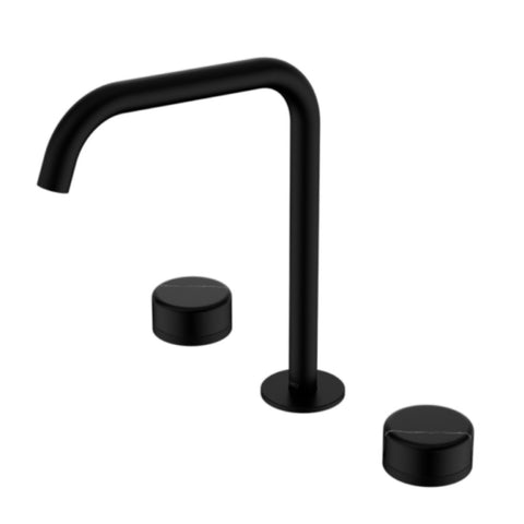 Nero Serenity Bath/Kitchen Set Edge Spout w/ Marquina Black Handle Matte Black 24D120MB