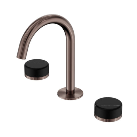 Nero Serenity Basin Set Arc Spout w/ Marquina Black Handle Brushed Bronze 24D117BZ
