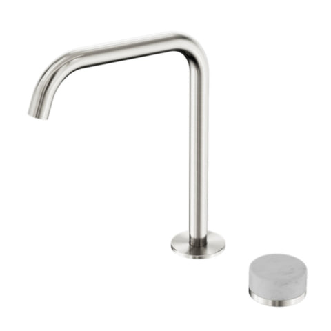 Nero Serenity Progressive Bath/Kitchen Mixer Edge Spout w/ Carrara Handle Brushed Nickel 24E049BN