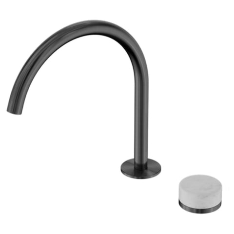 Nero Serenity Progressive Bath/Kitchen Mixer Arc Spout w/ Carrara Handle Gunmetal 24E037GM