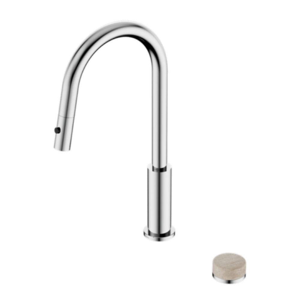 Nero Serenity Progressive Pull Out kitchen Set w/ Rome Travertine Handle Chrome 24E057CH