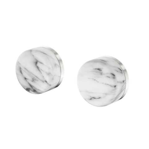 Nero Serenity Wall Top Assembly w/ Arabescato Corchia Handle Brushed Nickel 24D008BN