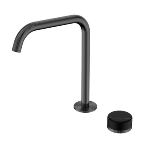 Nero Serenity Progressive Bath/Kitchen Mixer Edge Spout w/ Marquina Black Handle Gunmetal 24E136GM