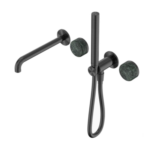 Nero Serenity Progressive Shower System w/ Spout w/ Verde Alpi Handle And Slim Shower Gunmetal 24E008GM