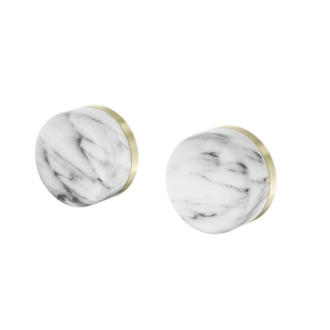 Nero Serenity Wall Top Assembly w/ Arabescato Corchia Handle Brushed Gold 24D008BG