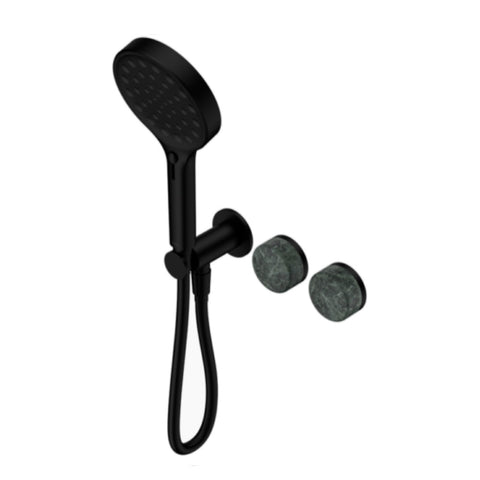 Nero Serenity Progressive Shower System w/ Verde Alpi Handle And Serenity Hand Shower Matte Black 24E026MB