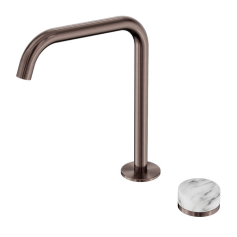 Nero Serenity Progressive Bath/Kitchen Mixer Edge Spout w/ Arabescato Corchia Handle Brushed Bronze 24E052BZ
