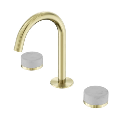 Nero Serenity Basin Set Arc Spout w/ Carrara Handle Brushed Gold 24D011BG