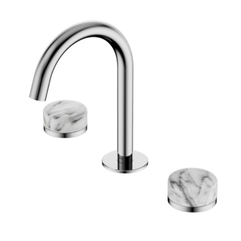 Nero Serenity Basin Set Arc Spout w/ Arabescato Corchia Handle Chrome 24D014CH