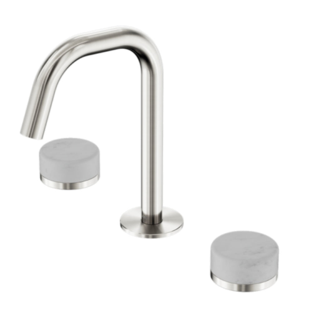 Nero Serenity Basin Set Edge Spout w/ Carrara Handle Brushed Nickel 24D023BN
