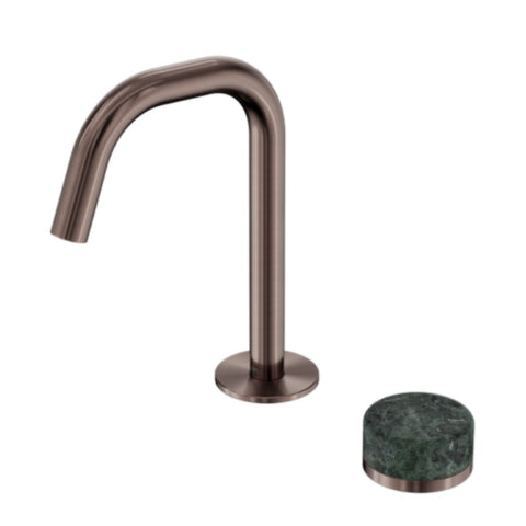 Nero Serenity Progressive Basin Mixer Edge Spout w/ Verde Alpi Handle Brushed Bronze 24E044BZ